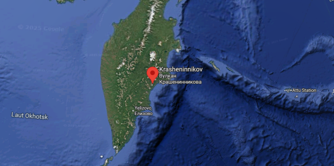Gunung Berapi Krasheninnikov. (Google Maps Image)